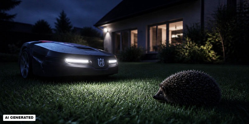 Mähroboter versus Igel (Bild: Magnific AI)