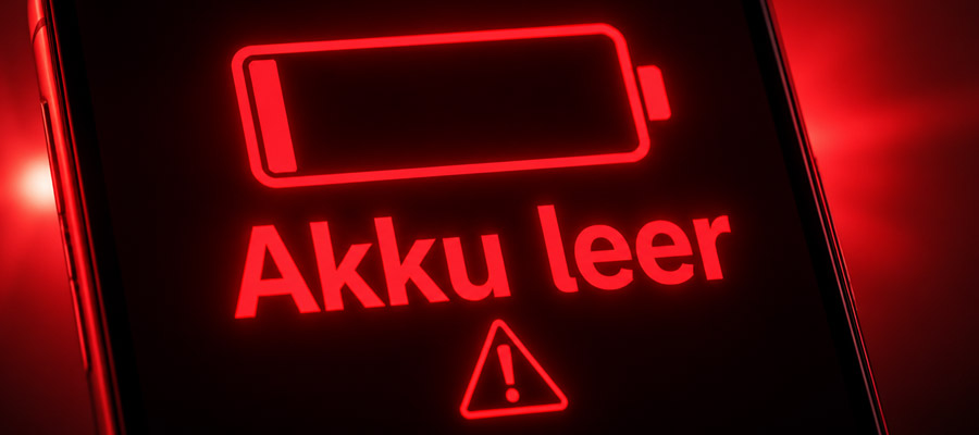Smartphone - Akku leer (Bild: Magnific AI)