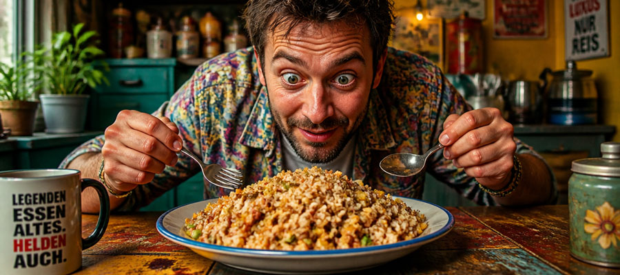 Mann - Essen - Mahlzeit (Bild: Magnific AI)