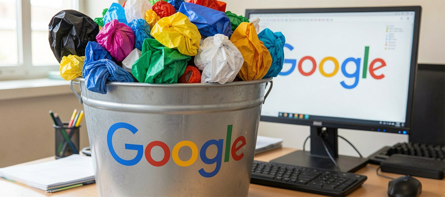 Google Mülleimer (Bild: Google Gemini)