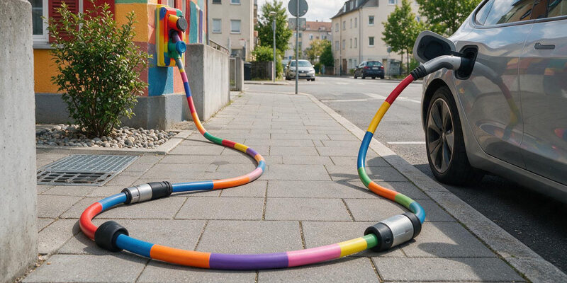 Ladekabel Gehweg (Bild: Magnific AI)