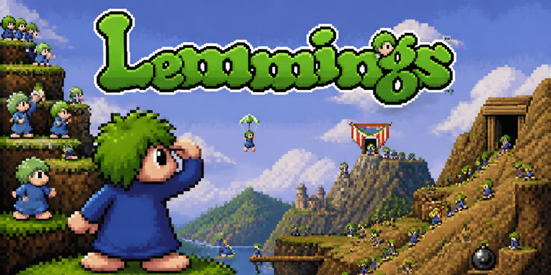 Lemmings Reloaded - kein offizielles Cover - Neuinterpretation (Bild: Magnific AI)