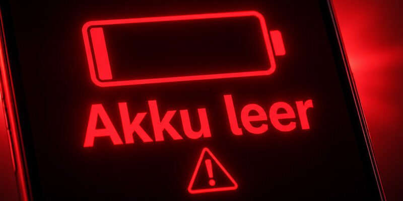 Smartphone - Akku leer (Bild: Magnific AI)