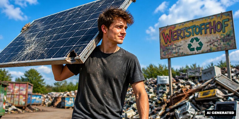 Solarpanele entsorgen (Bild: Magnific AI)