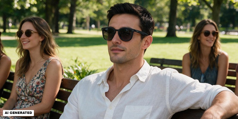 Sonnebrille im Park (Bild: Magnific AI)